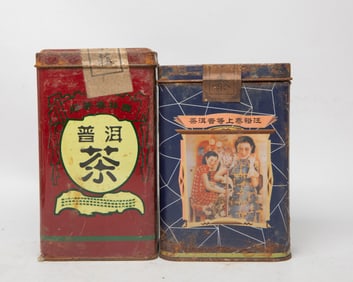 Two Tin Cans Chinese Export Tea Sets