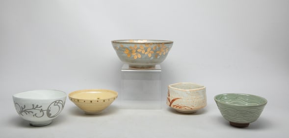 Vintage Japanese Stoneware Tea Bowls