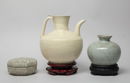 Estate Chinese Porcelain Water Pots, Ink Box