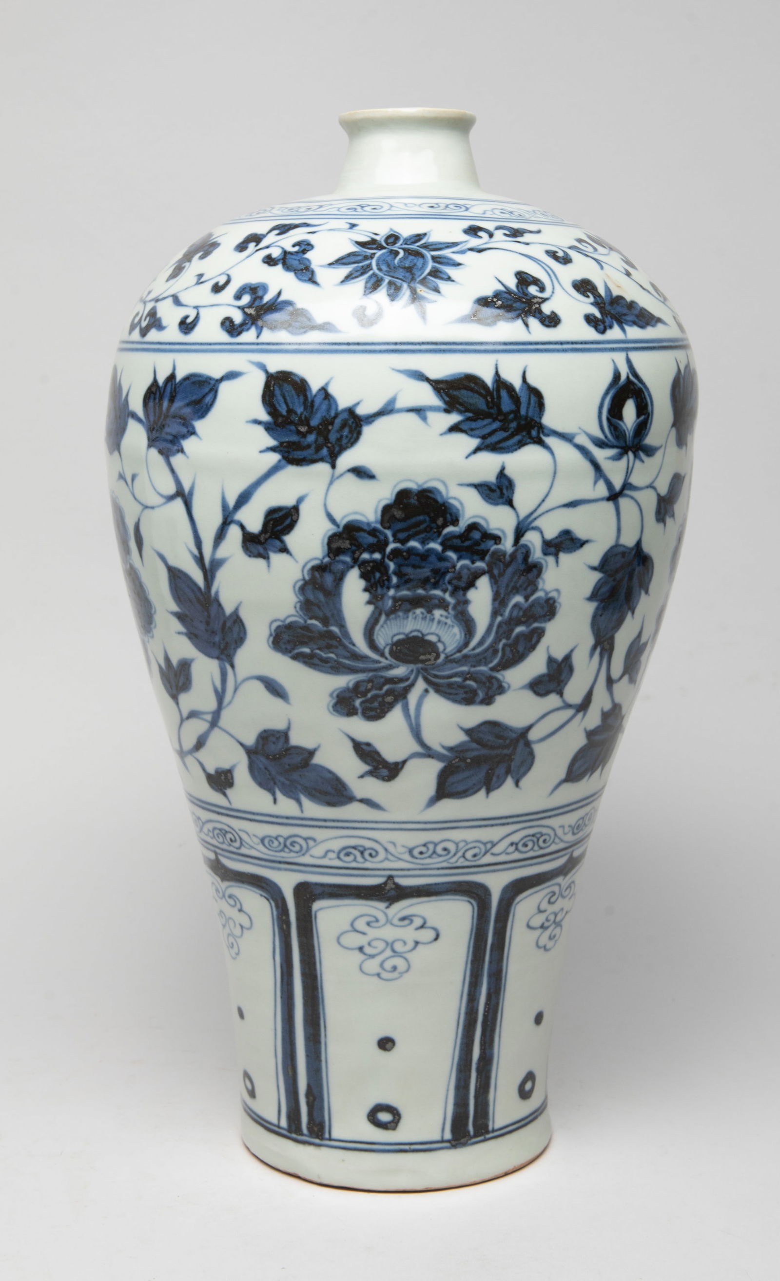 Tall Chinese Export Blue & White Porcelain Vase (1 of 10)