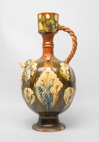 Tall Chinese Sanchai Porcelain Vase