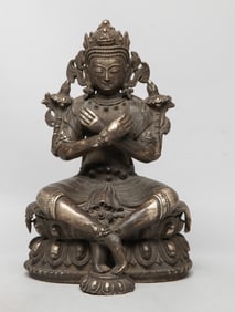 Estate Chinese Bronze Sculpture of Buddha