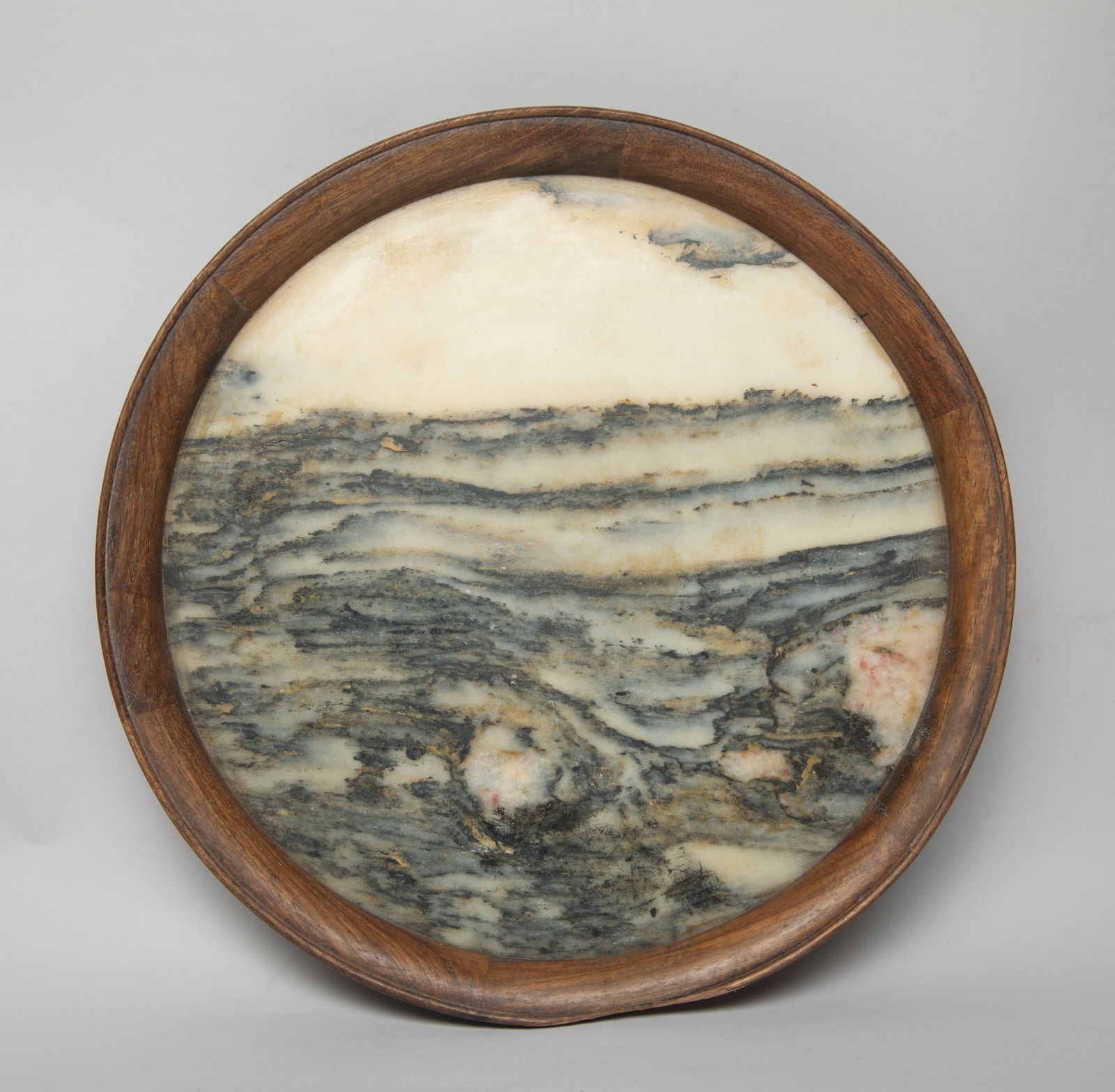 Vintage Large Chinese Wood,Marble Charger (1 of 14)