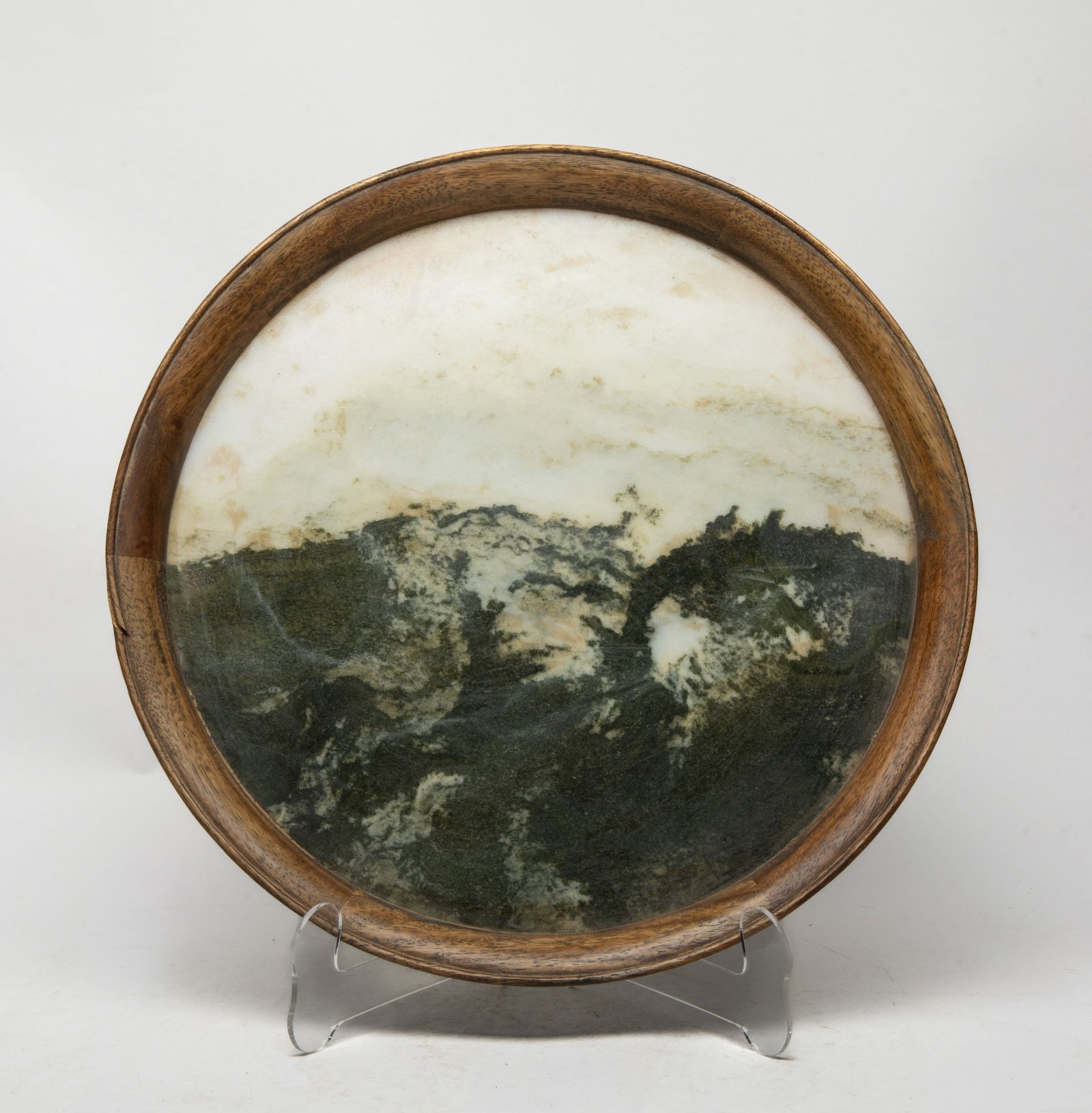 Large Chinese Marble, Wood Plate/ Tray (1 of 12)