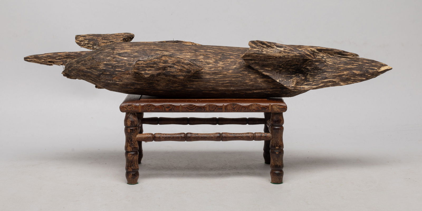 Asian Export Agarwood Tree Parts: Collectible Asian agarwood tree part, with stand. Approx. 207 gram, 15.3*3.6*2.9 inch (w/o stand).