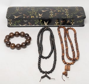 Estate Chinese Export Agarwood Prayer Beads