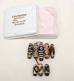 Box of Chinese Dzi Beads Collection