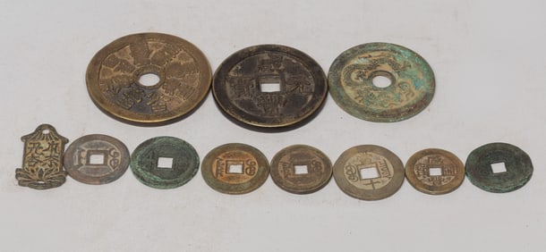 Estate Chinese Export Fengshui Coins