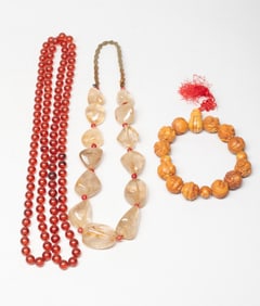 Estate Chinese Prayer Beads, Necklaces