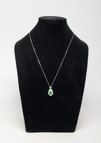 Chinese Export Jade Pendant w/ Necklace