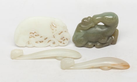 Estate Set Chinese Export Jade/ Stone Carvings
