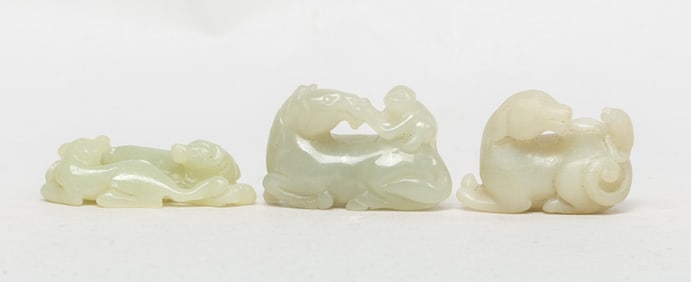 Estate Set Chinese Jade Carved Toggles