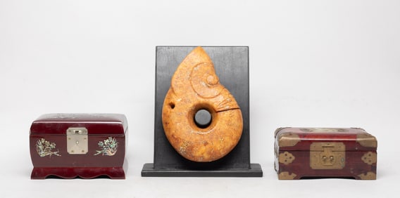 Large Chinese Stone Sculpture, Jewelry Boxes