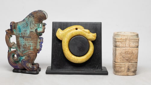 Estate Chinese Glass, Stone Sculptures