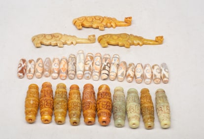 Estate Set Chinese Beads, Stone Collection