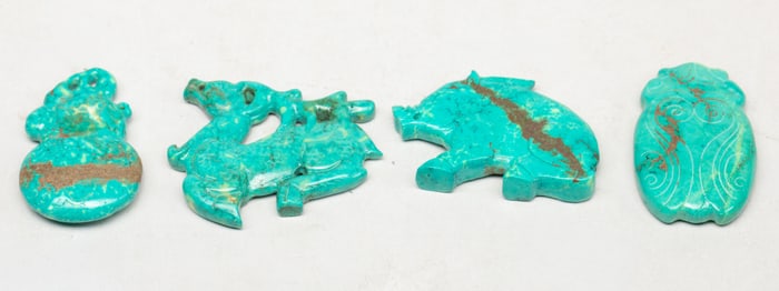 Estate Set Chinese Export Stone Pendants