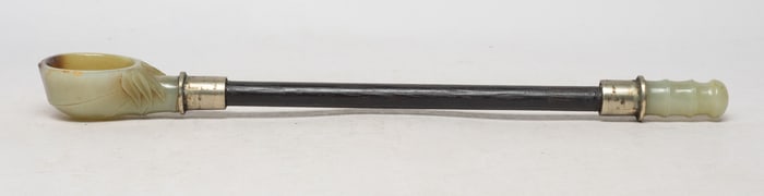 Vintage Chinese Long Jade Pipe