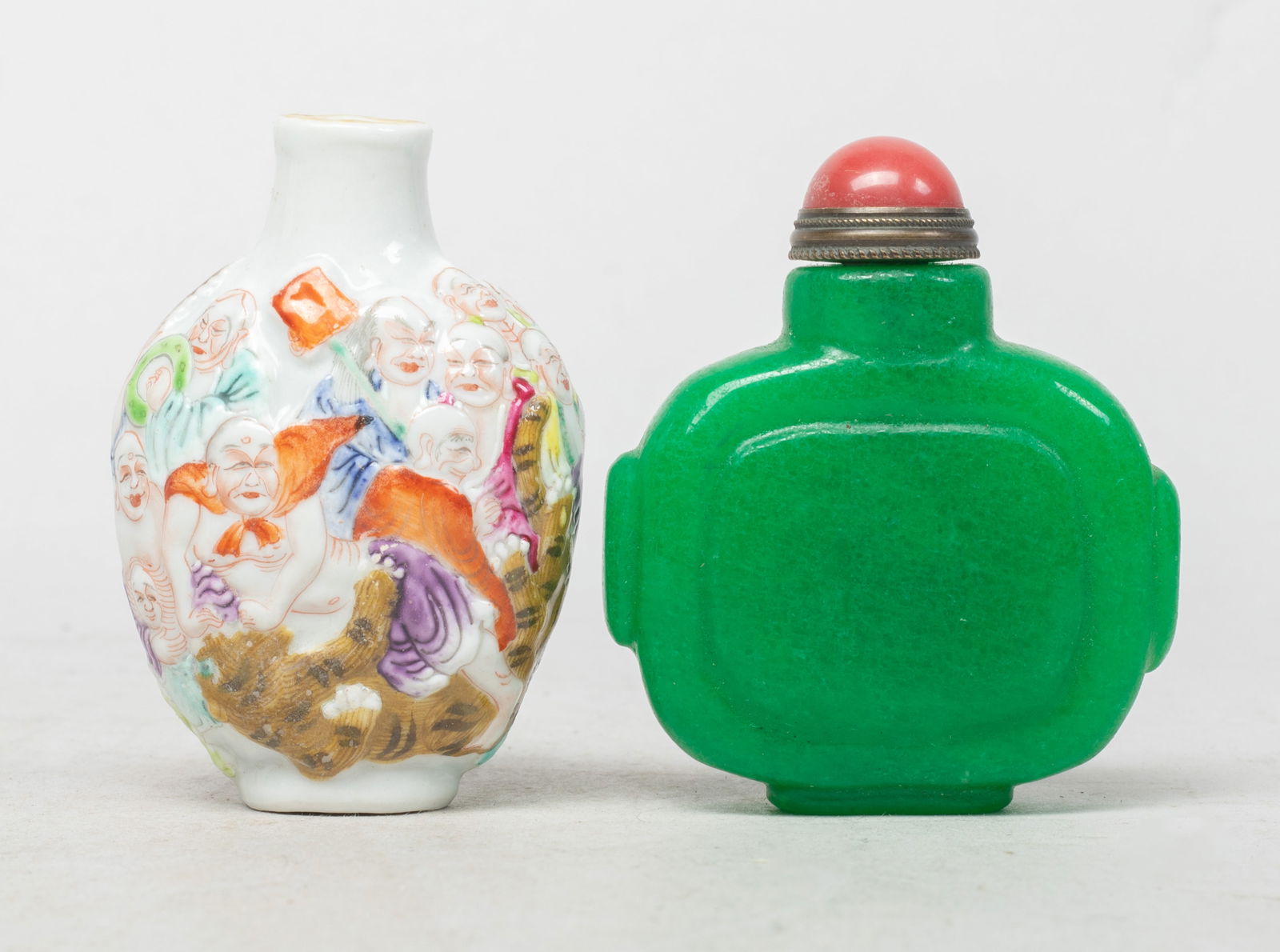 Chinese Porcelain & Colored Stone Snuff Bottle (1 of 10)