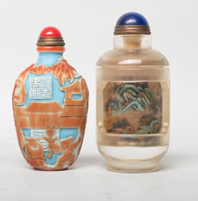 Two Chinese Peiking Glass Snuff Bottles