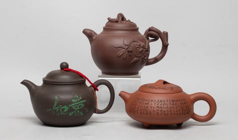 Estate Set Chinese Export Zisha Tea Pots