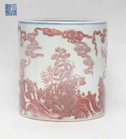 Estate Chinese Copper Red Glazed Porcelain Pot