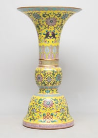 Tall Chinese Export Porcelain Vase of Gu