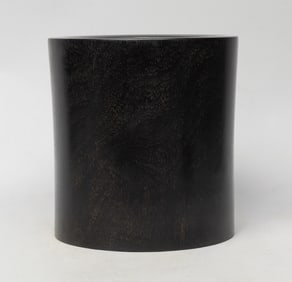 Large Chinese Heavy Wood Brush Pot