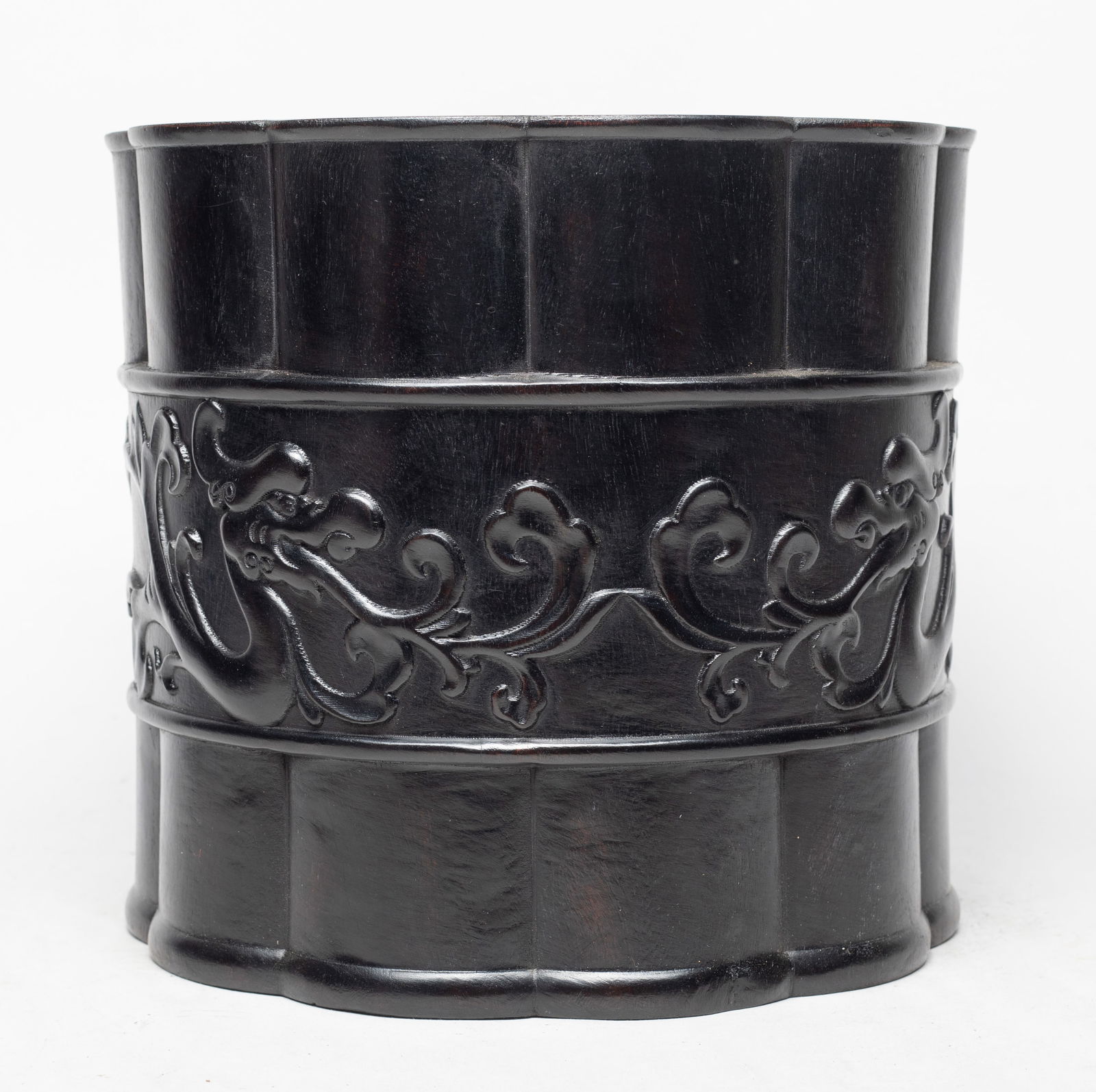 Large Chinese Export Wood Brush Pot (1 of 9)