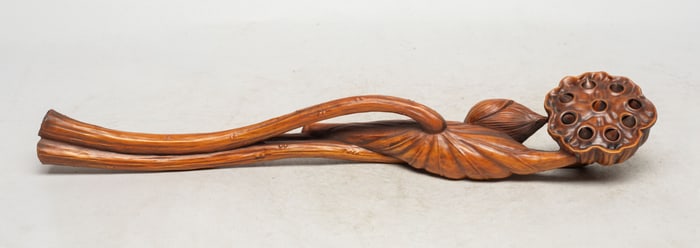 Chinese Export Wood Sculpture of Ruyi