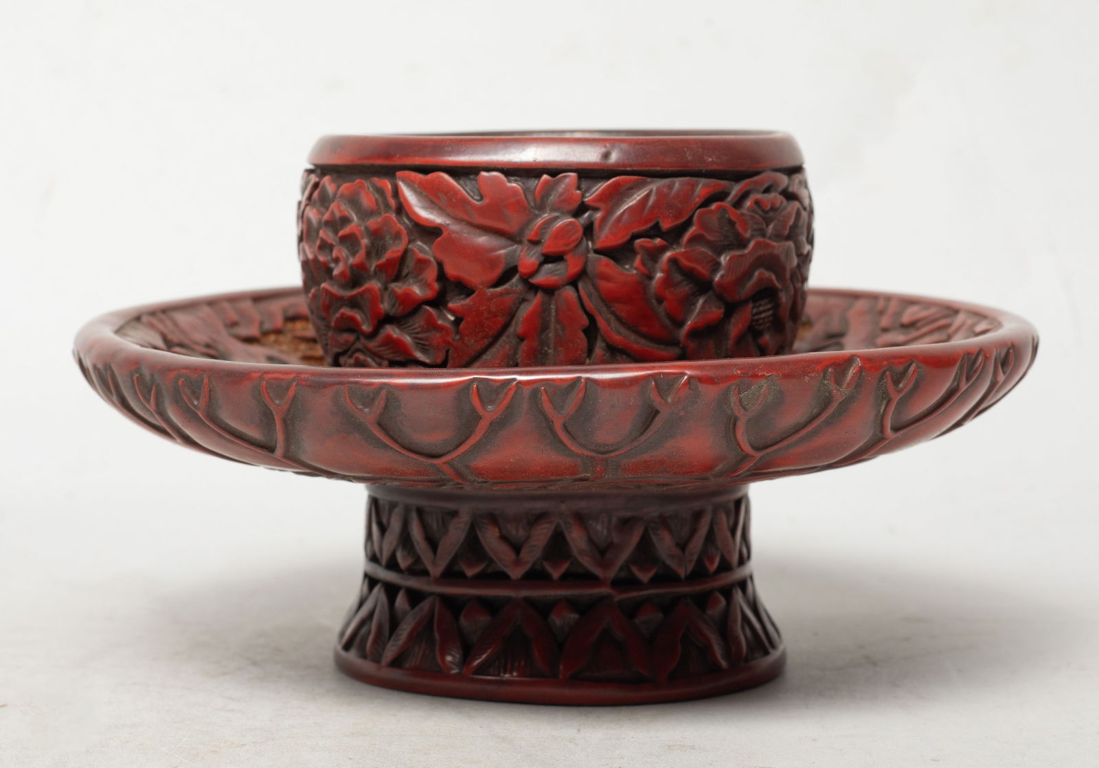 Chinese Export Cinnabar Cup Base (1 of 12)