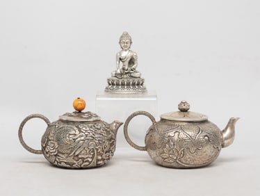Estate Chinese Export Tea Pots, Buddha