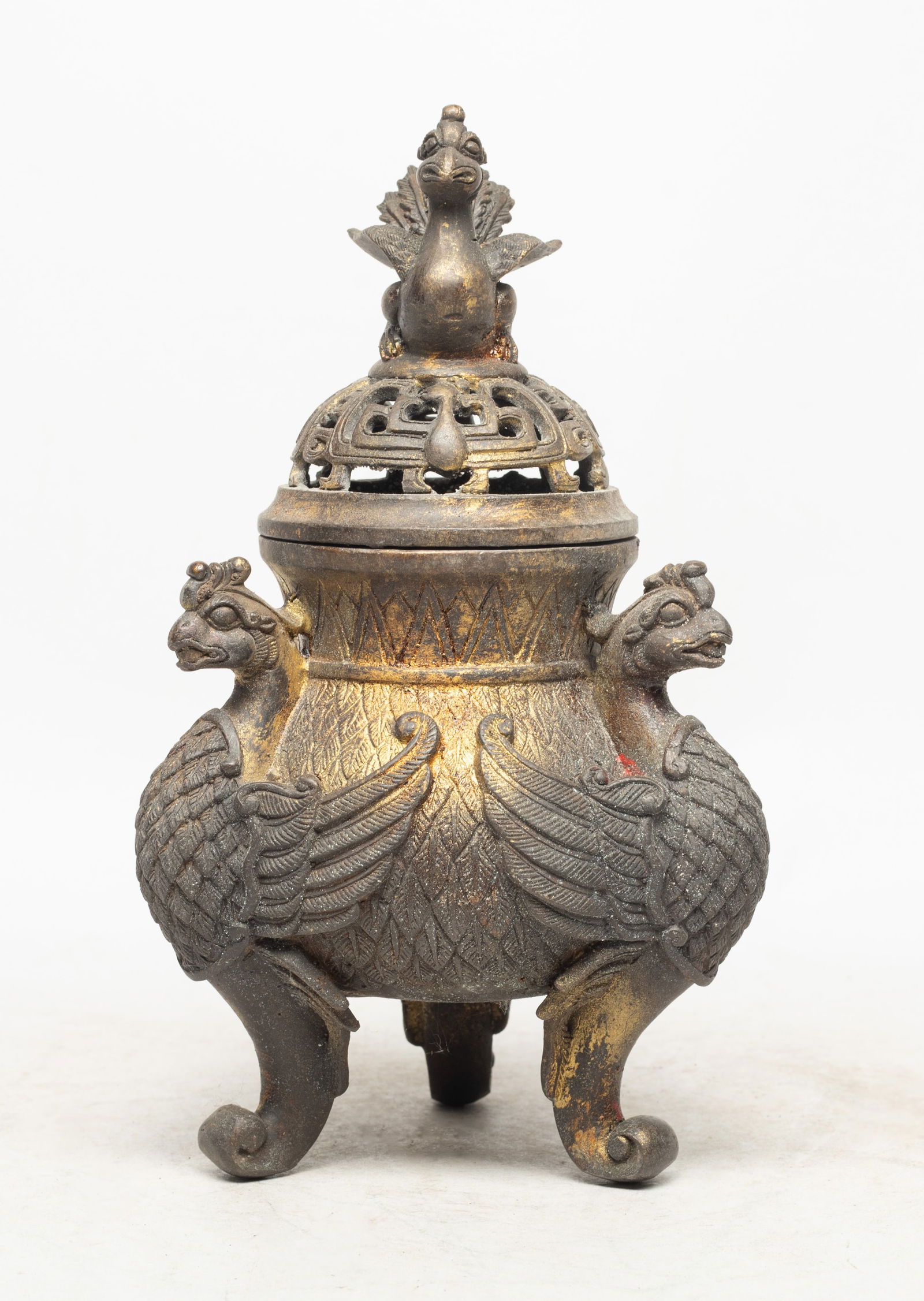 Chinese Gilt Bronze Cabinet Censer (1 of 14)