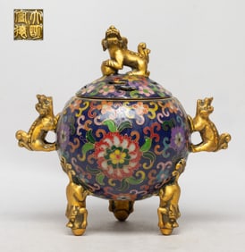 Estate Chinese Cloisonne Cabinet Censer