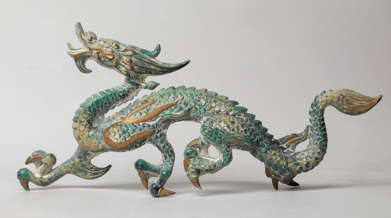 Asian Painted Metal Sculpture of Dragon (1 of 13)