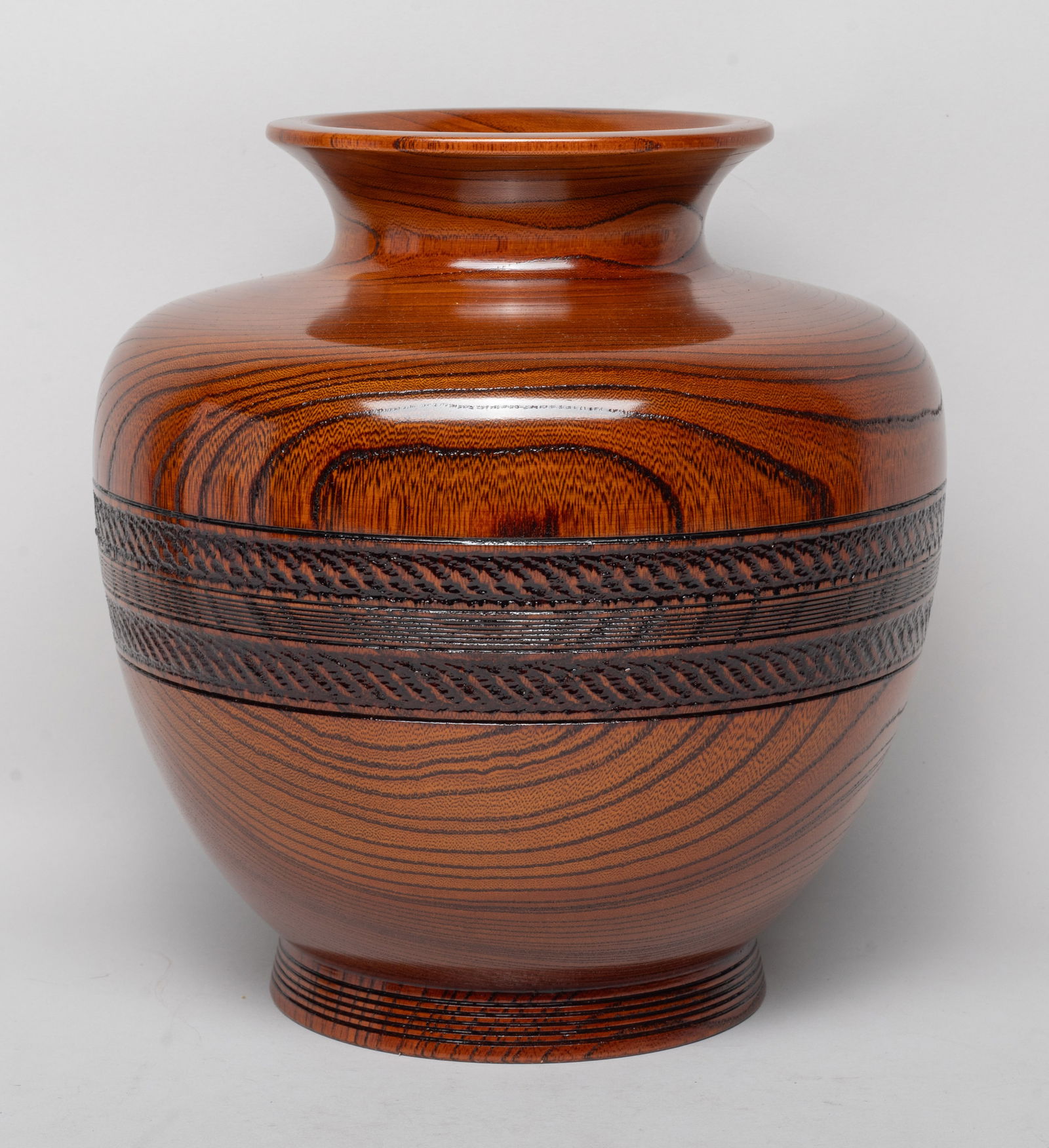 Vintage Asian Large Wood Flower Vase (1 of 12)