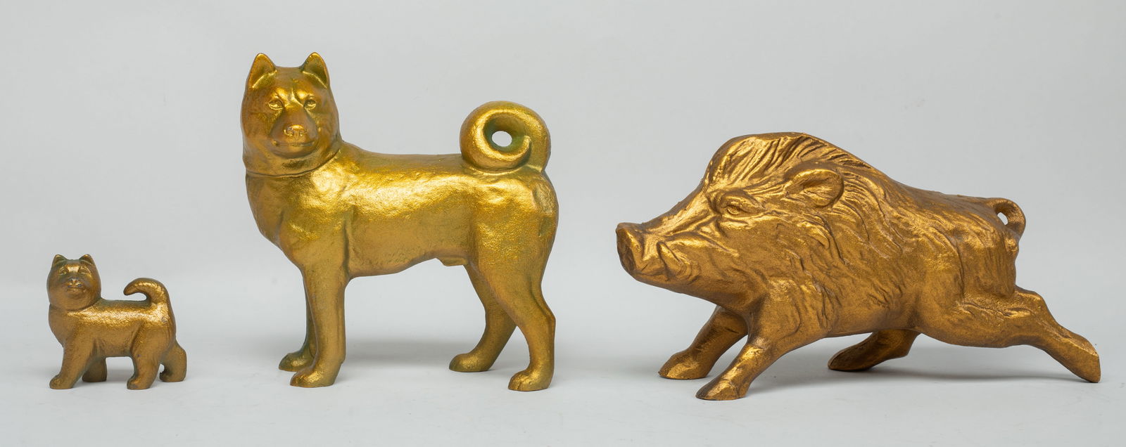 Set Vintage Japanese Painted Metal Sculptures (1 of 11)