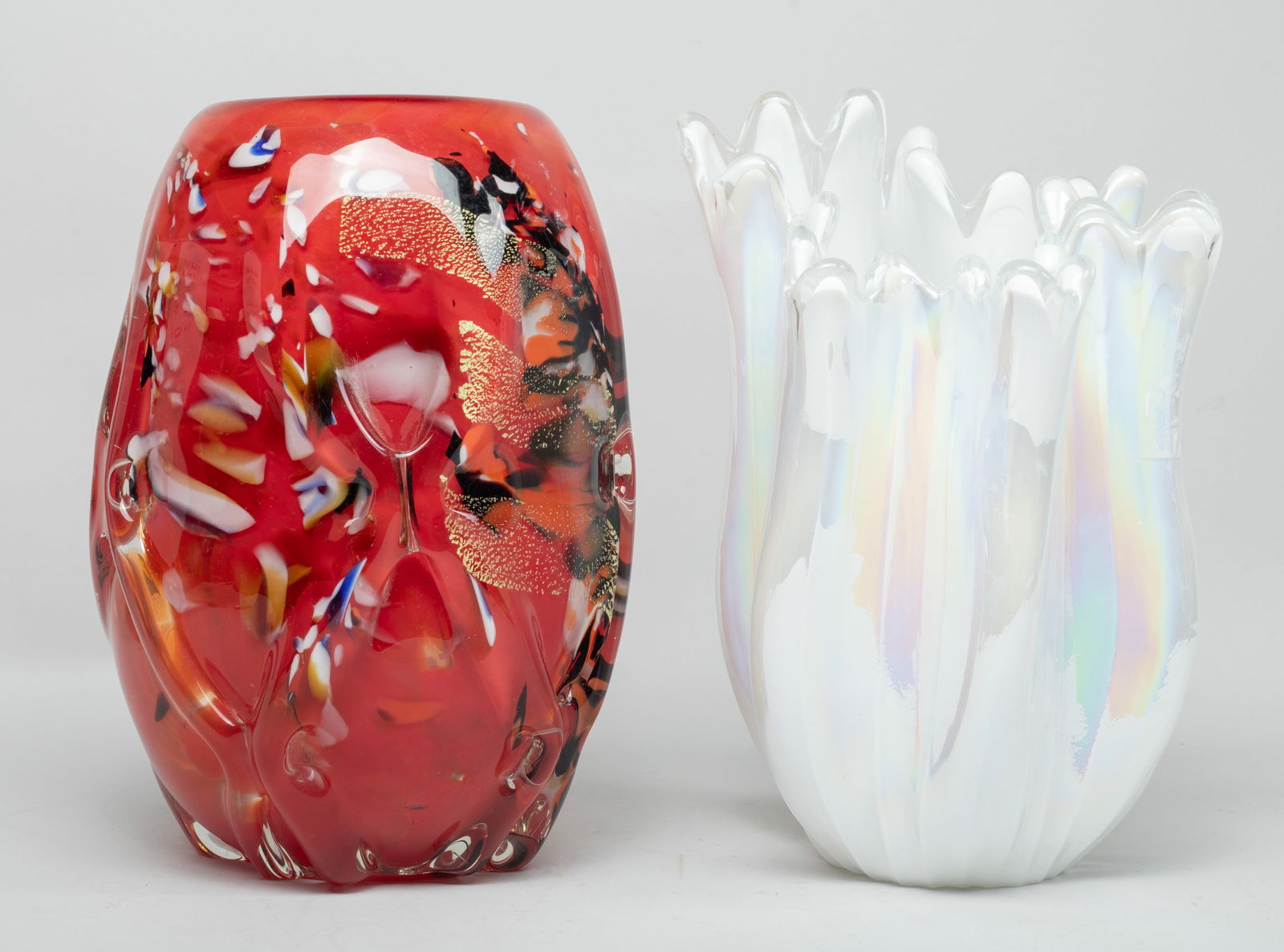 Two Studio Art Hand Made Glass Vases (1 of 17)