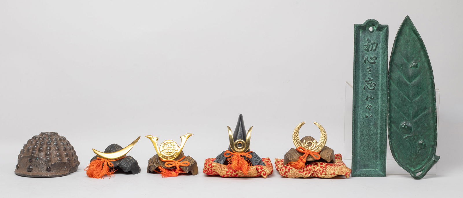 Estate Set Vintage Japanese Metal Sculptures: Set of seven vintage Japanese metal sculptures. Approx. 9.3*2.8 inch (largest).