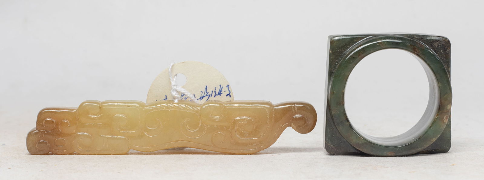 Estate Chinese Jade Carved Cong, Long Pendant (1 of 13)
