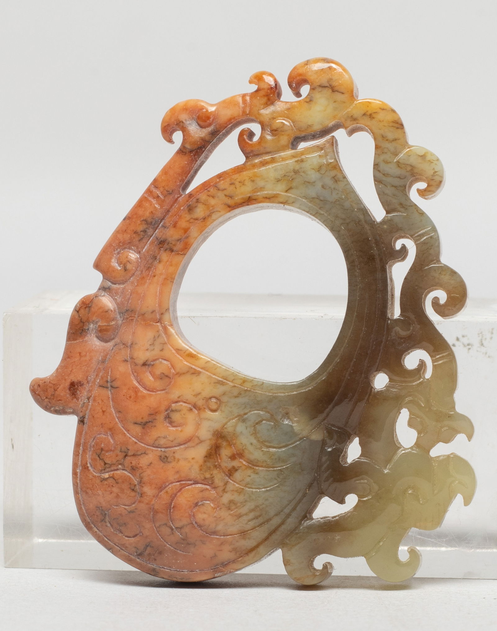 Rare Chinese Russet Jade Dragon Pendant (1 of 13)