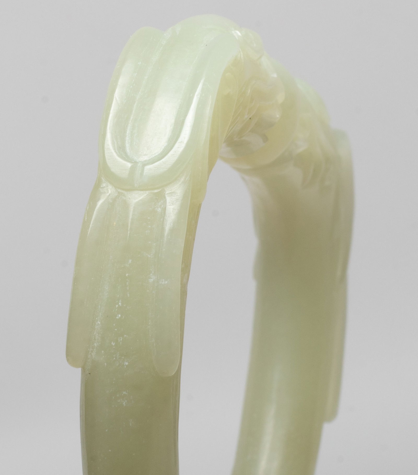 Chinese Export Jade Dragon Bangle - 12
