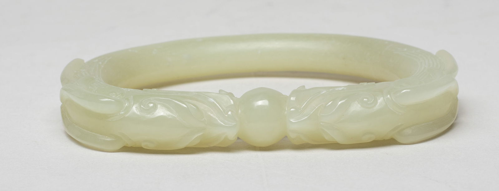 Chinese Export Jade Dragon Bangle - 3
