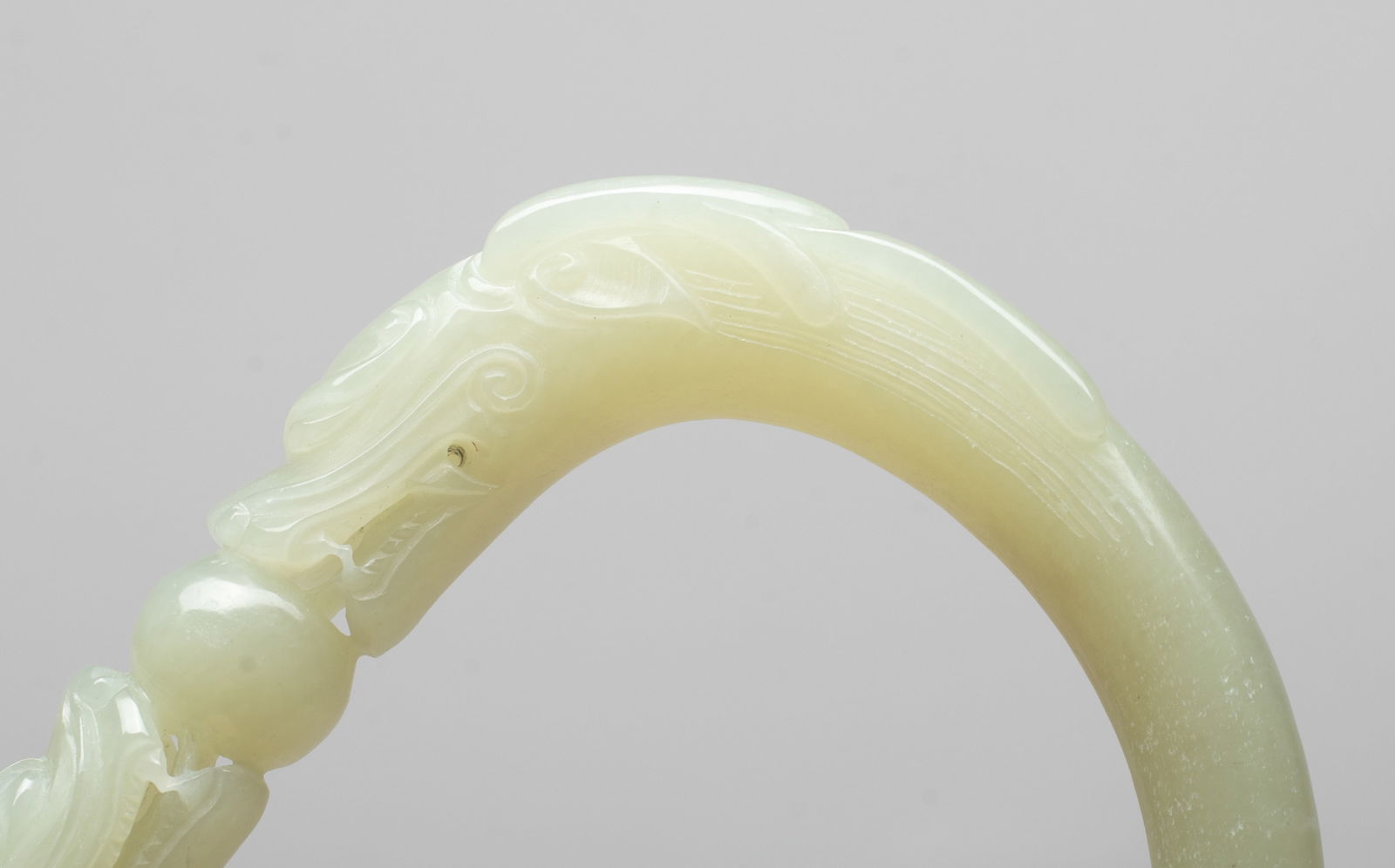 Chinese Export Jade Dragon Bangle - 4