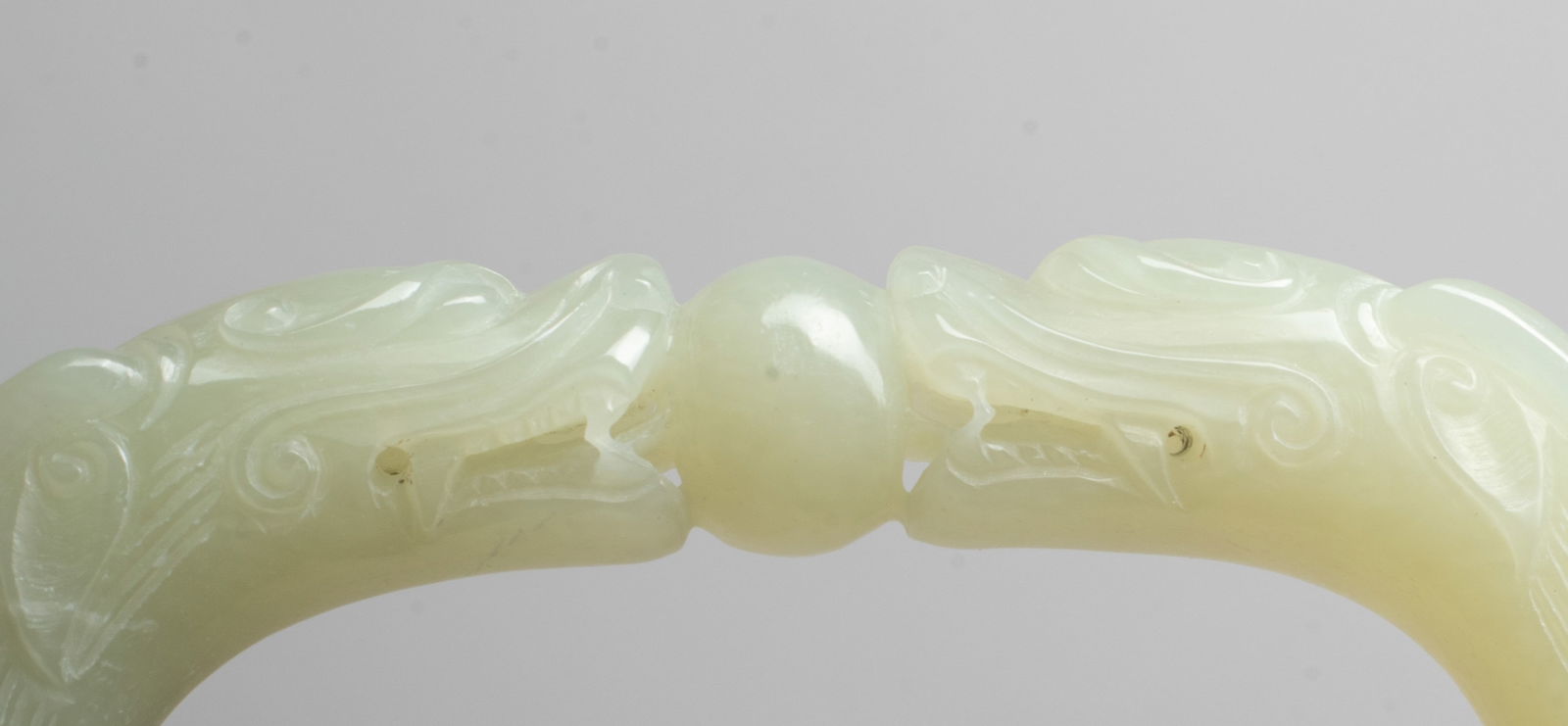 Chinese Export Jade Dragon Bangle - 5