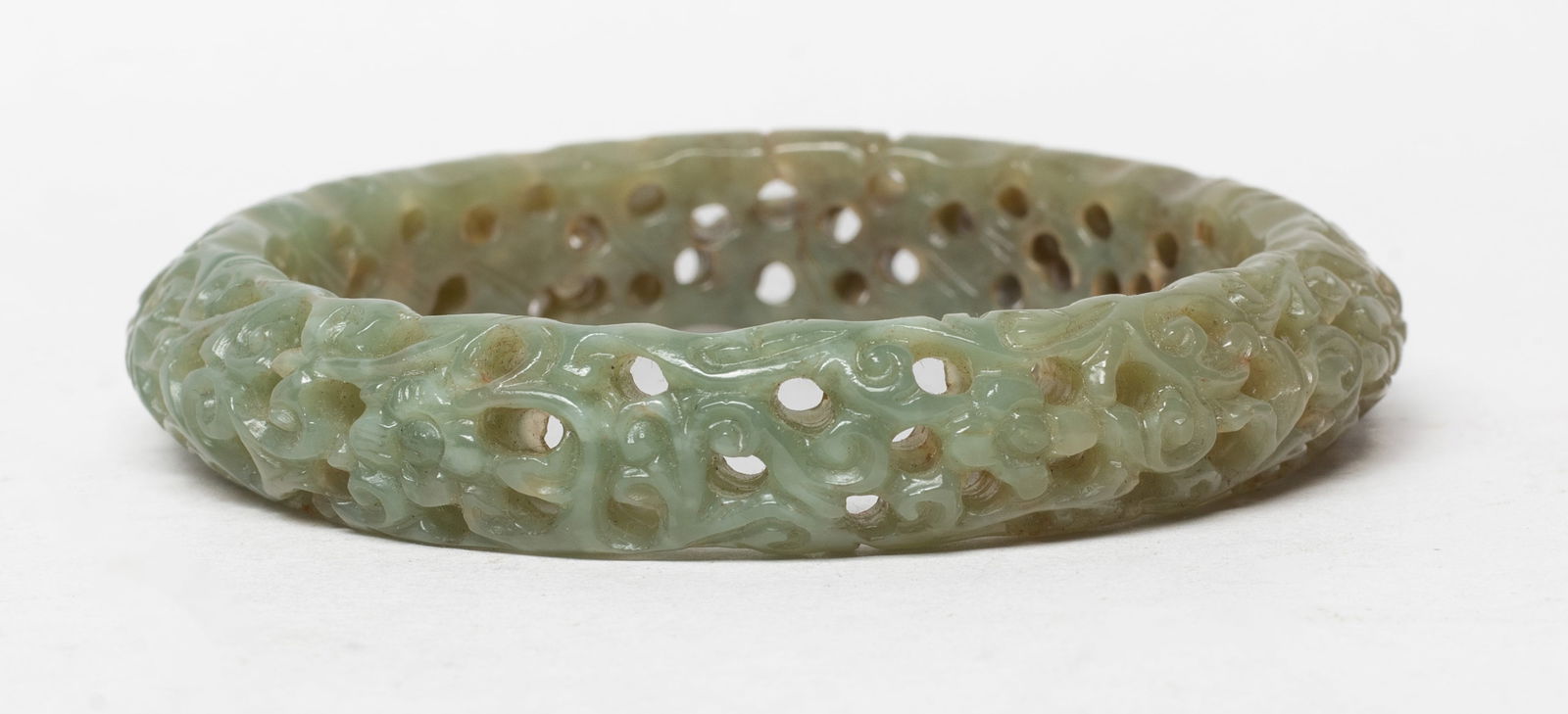 Special Form Chinese Jade Carved Bangle (1 of 7)