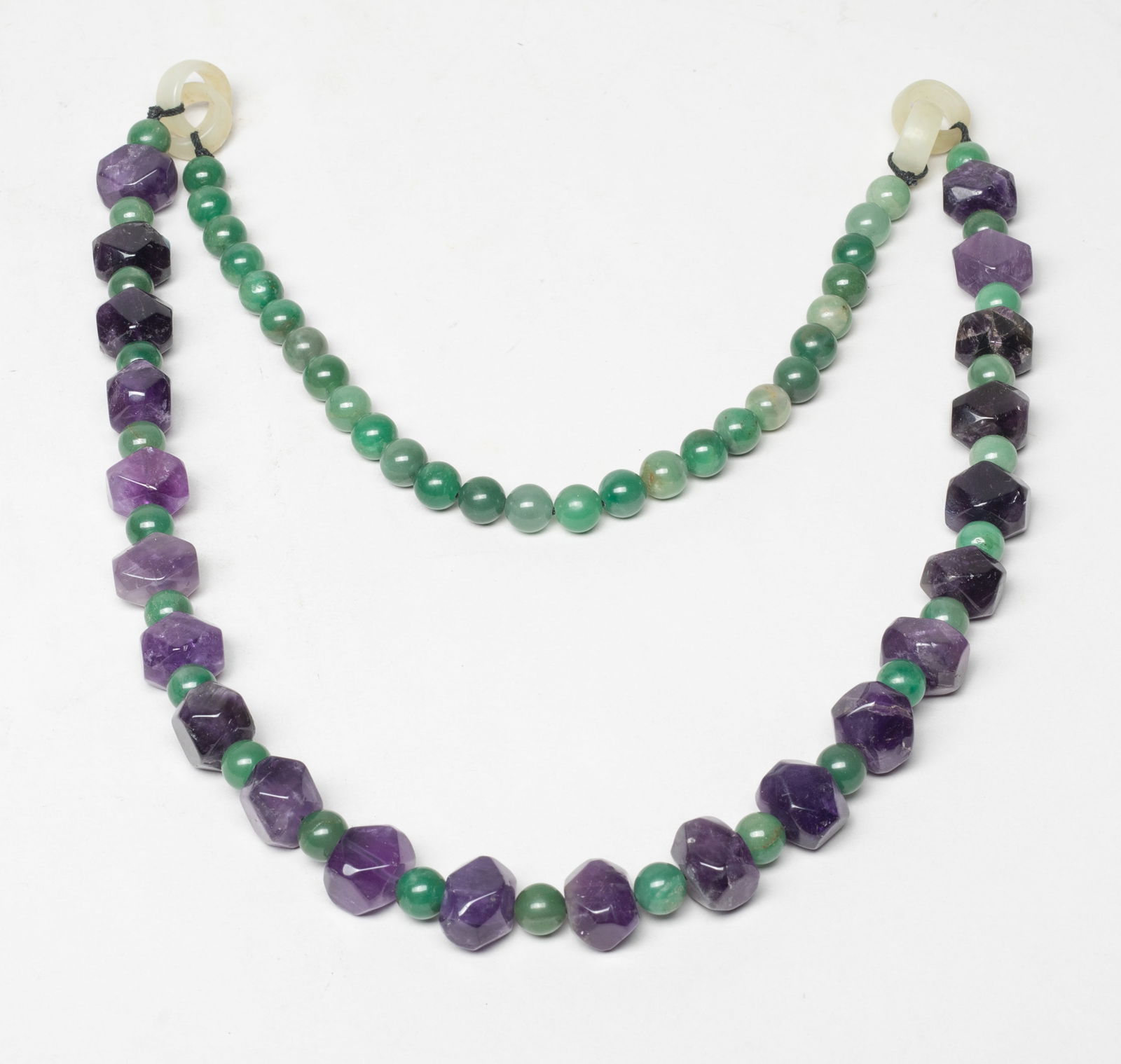 Estate Chinese Amethyst, Jade Long Necklace (1 of 13)