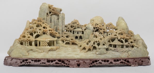 Vintage Chinese Export Stone Table Sculpture