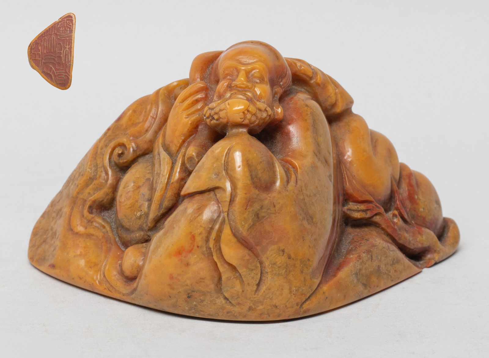 Chinese Shoushan Stone Sculpture of Luohan (1 of 8)