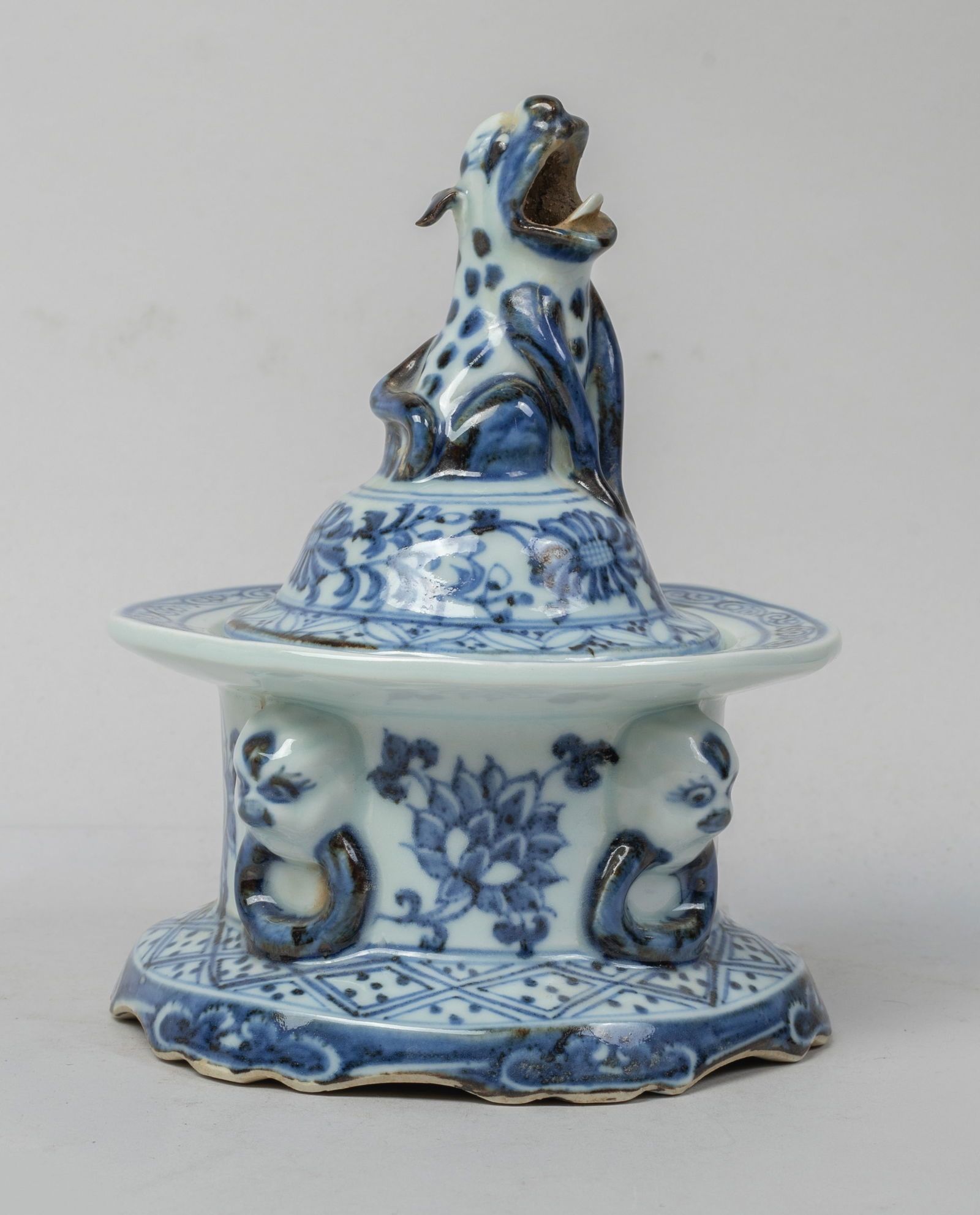 Estate Chinese Blue & White Porcelain Censer (1 of 11)