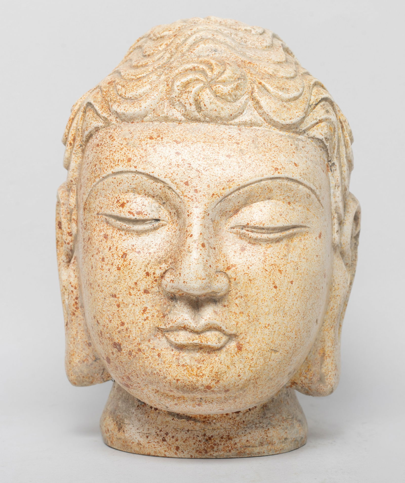 Estate Chinese Burnt Jade/ Stone Buddha Head (1 of 11)